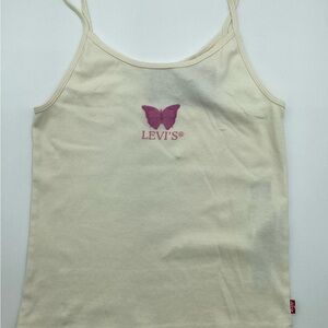 Levi's Cream Cami with Pink Butterfly Print NWT